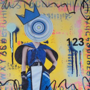 LoretteCLuzajic - BlueLady - mixedmediacollagepainting - in12x12x0 - cad300 - 2021 - RiverdaleArtWalk2022SUBMISSION - 49888 - 163334
