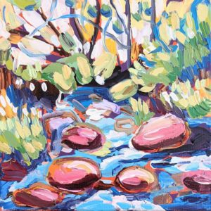 MontinaHussey - PinkRocks - AcryliconCanvas - in8x8x1 - cad100 - 2022 - RiverdaleArtWalk2022SUBMISSION - 51558 - 169476