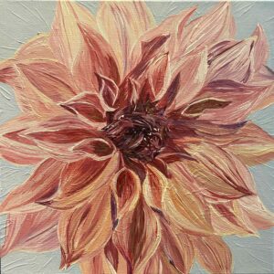 Diane Dowsett - Dahlia Series 3, Acrylics on Canvas, 12x12x1.5